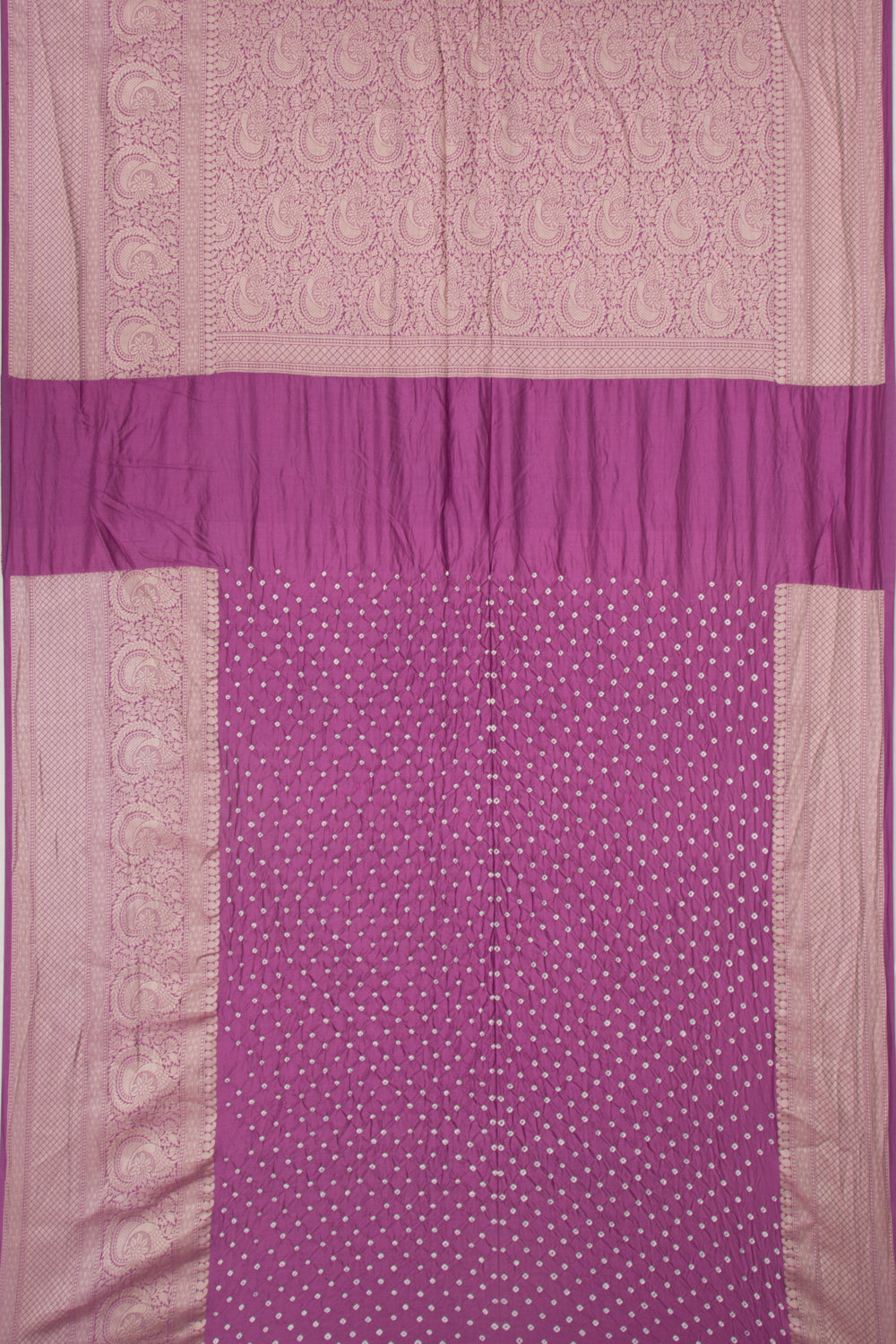Chiniya Silk Bandhani Grey Saree