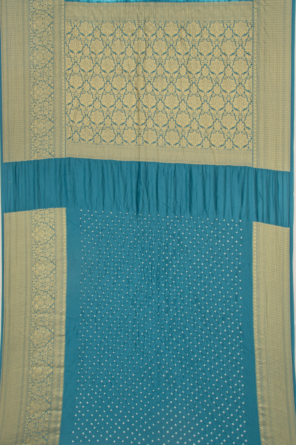 Chiniya Silk Bandhani Sky Blue Saree