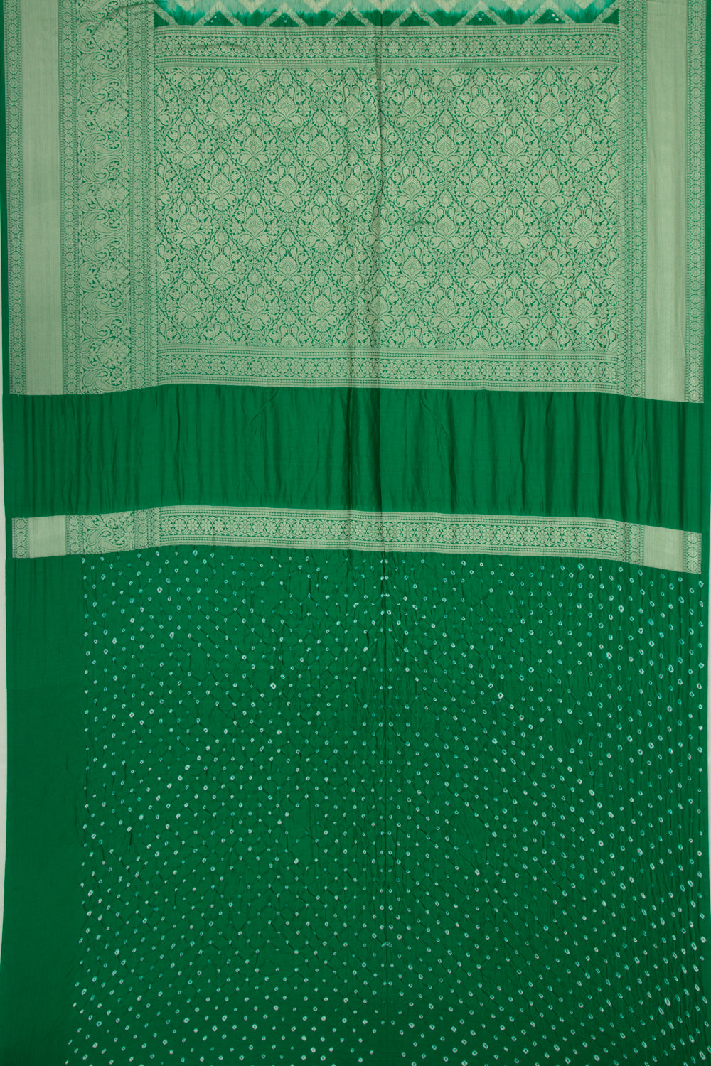 Chiniya Silk Bandhani Pastel Green Saree