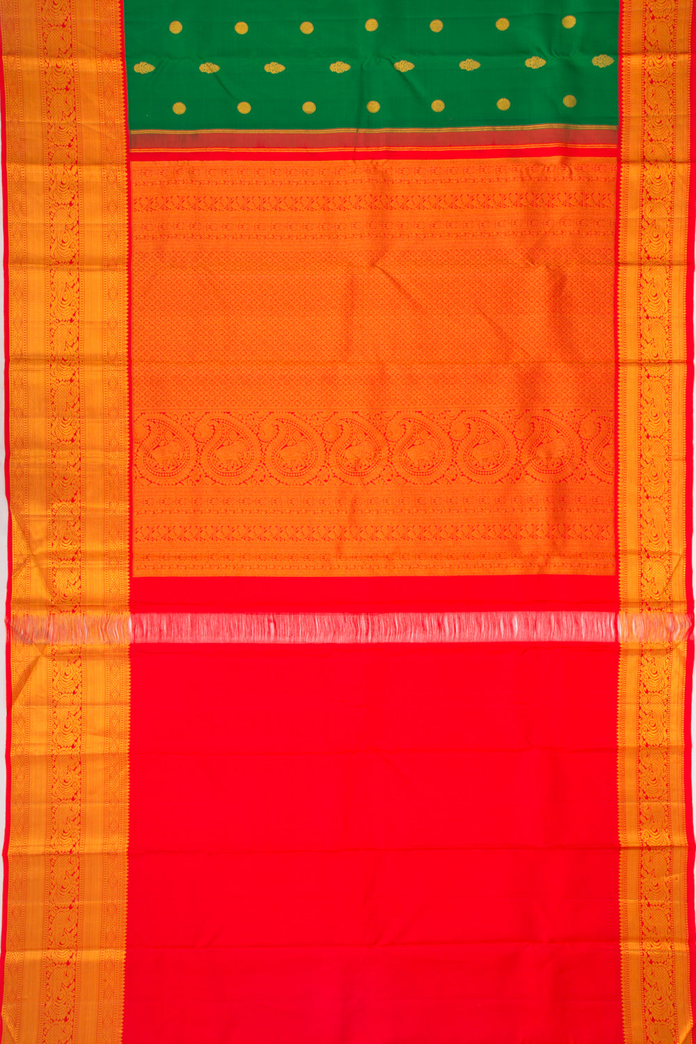 Taranga Kanchi Silk Butta Green Saree