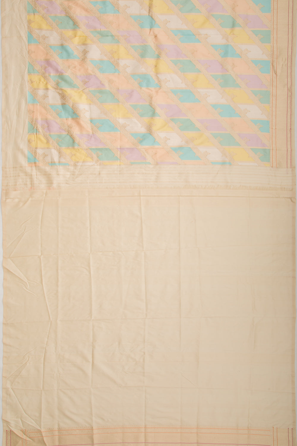 Banarasi Silk Jaal Pastel Rangkat Saree