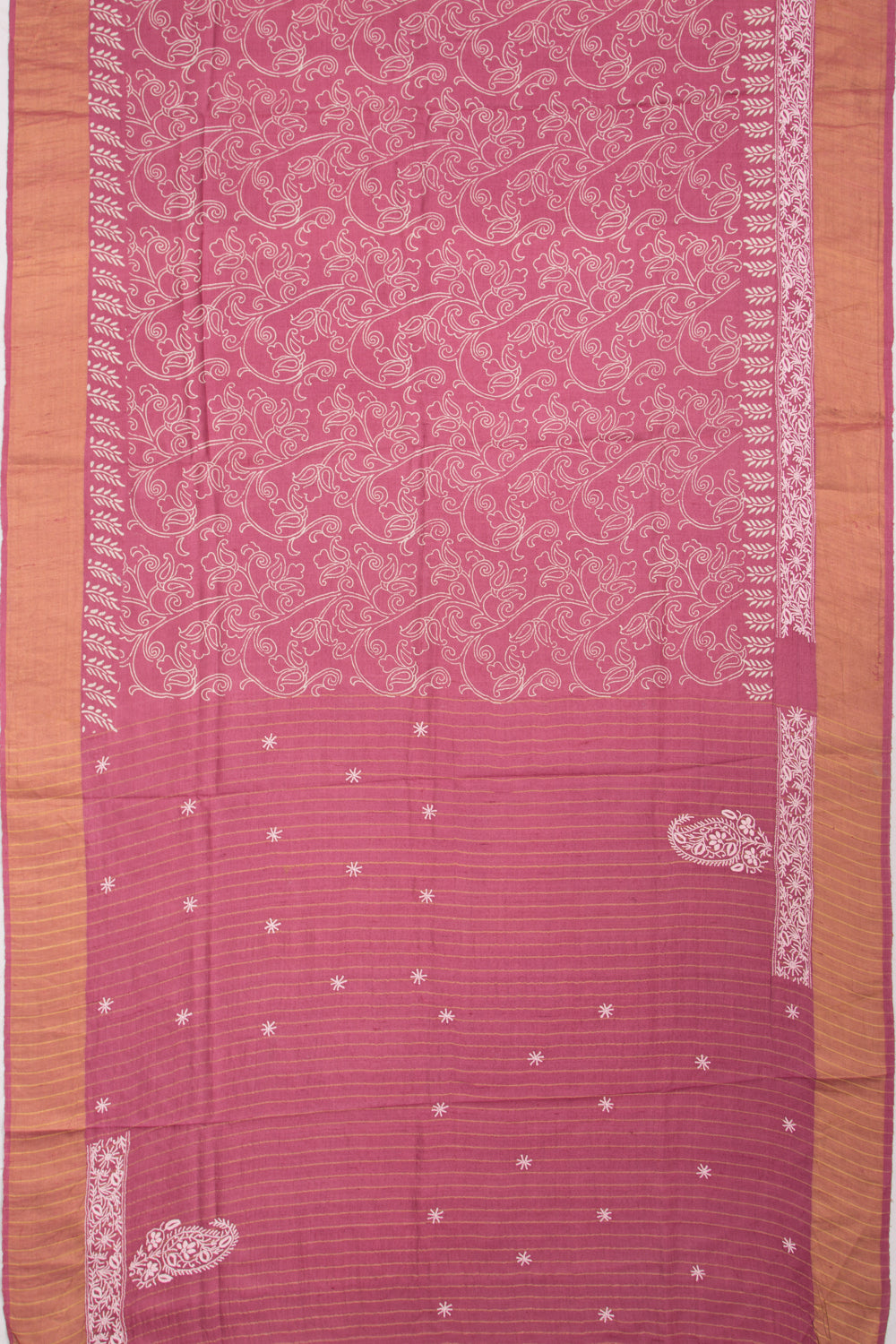 Bhagalpuri Tussar Floral Printed Purple Saree