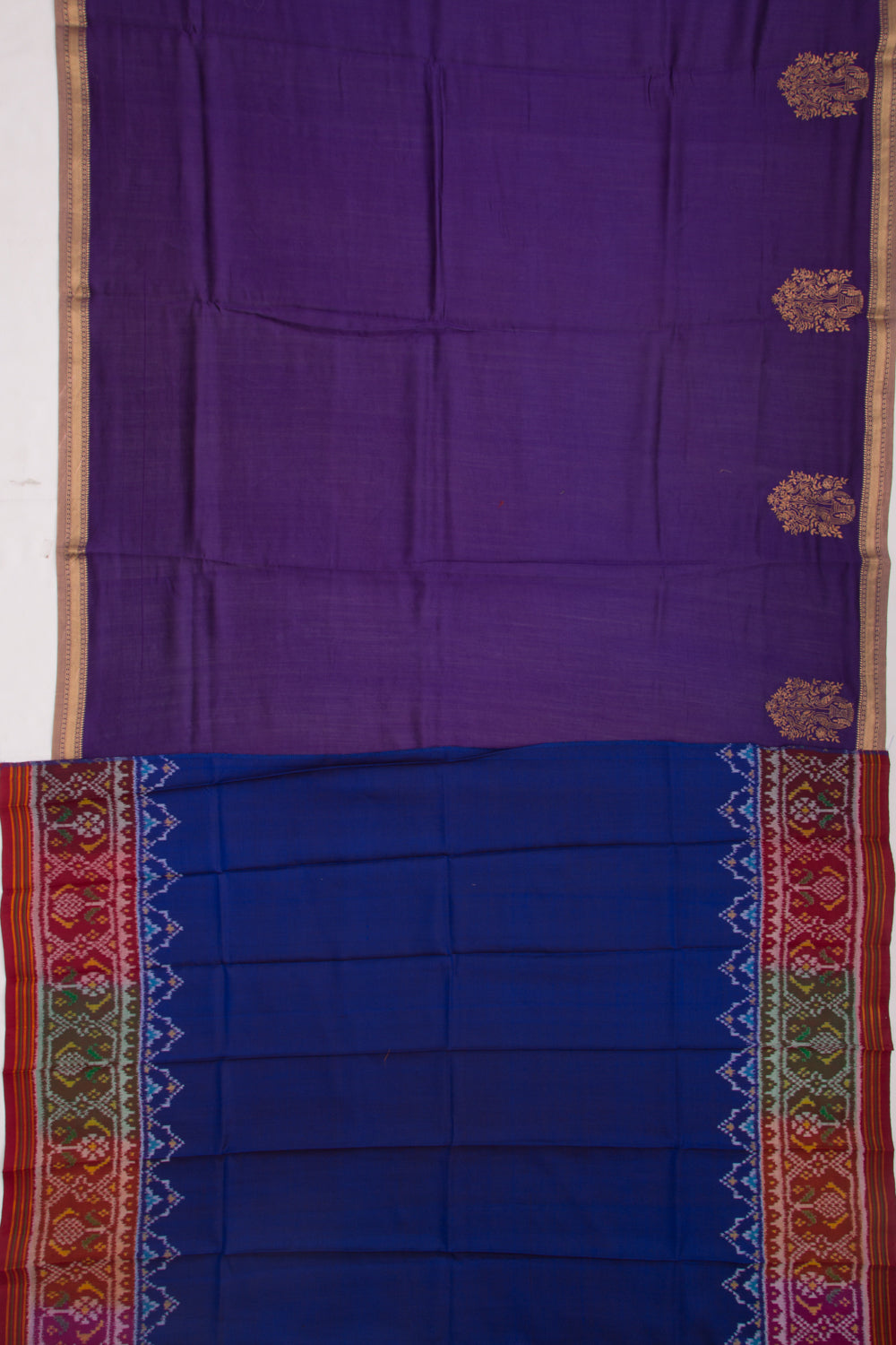 Soft Tussar Plain Violet Saree
