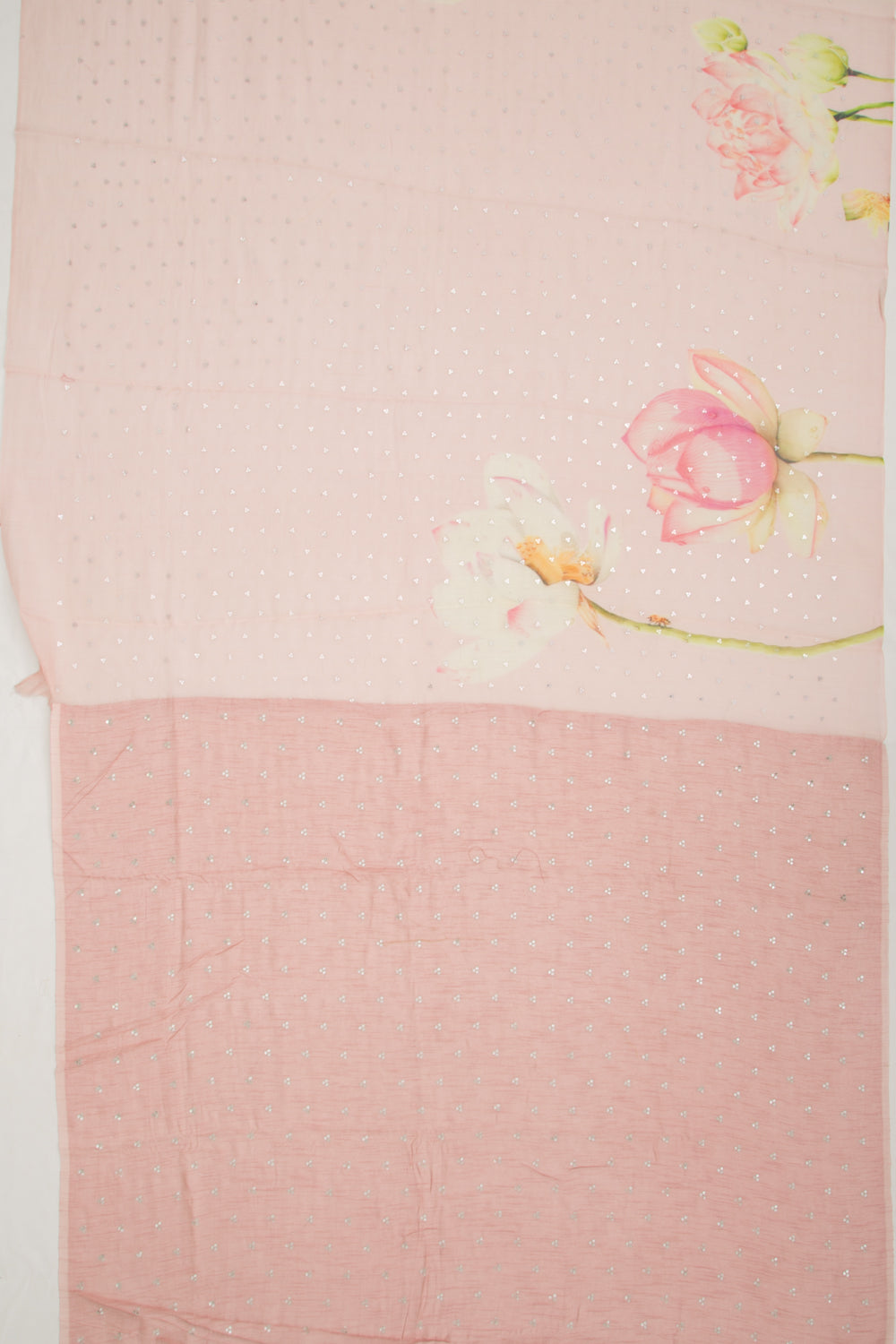 Linen Butta Pastel Pink Saree
