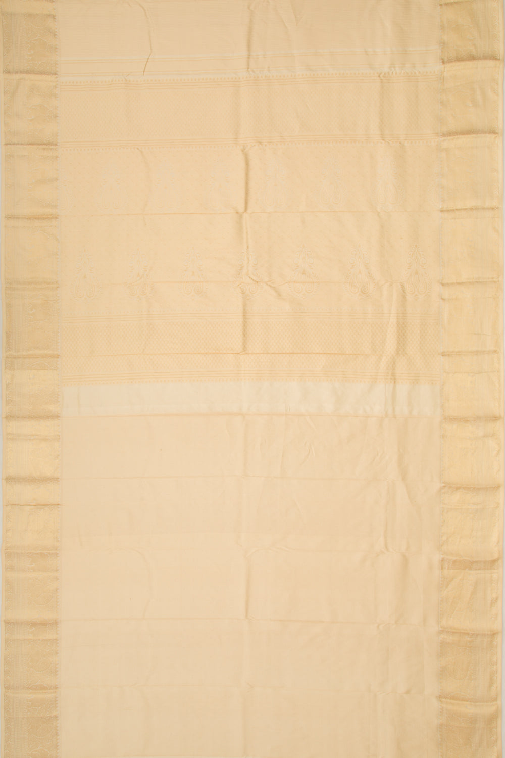 Taranga Kanchi Silk Checks Cream Saree
