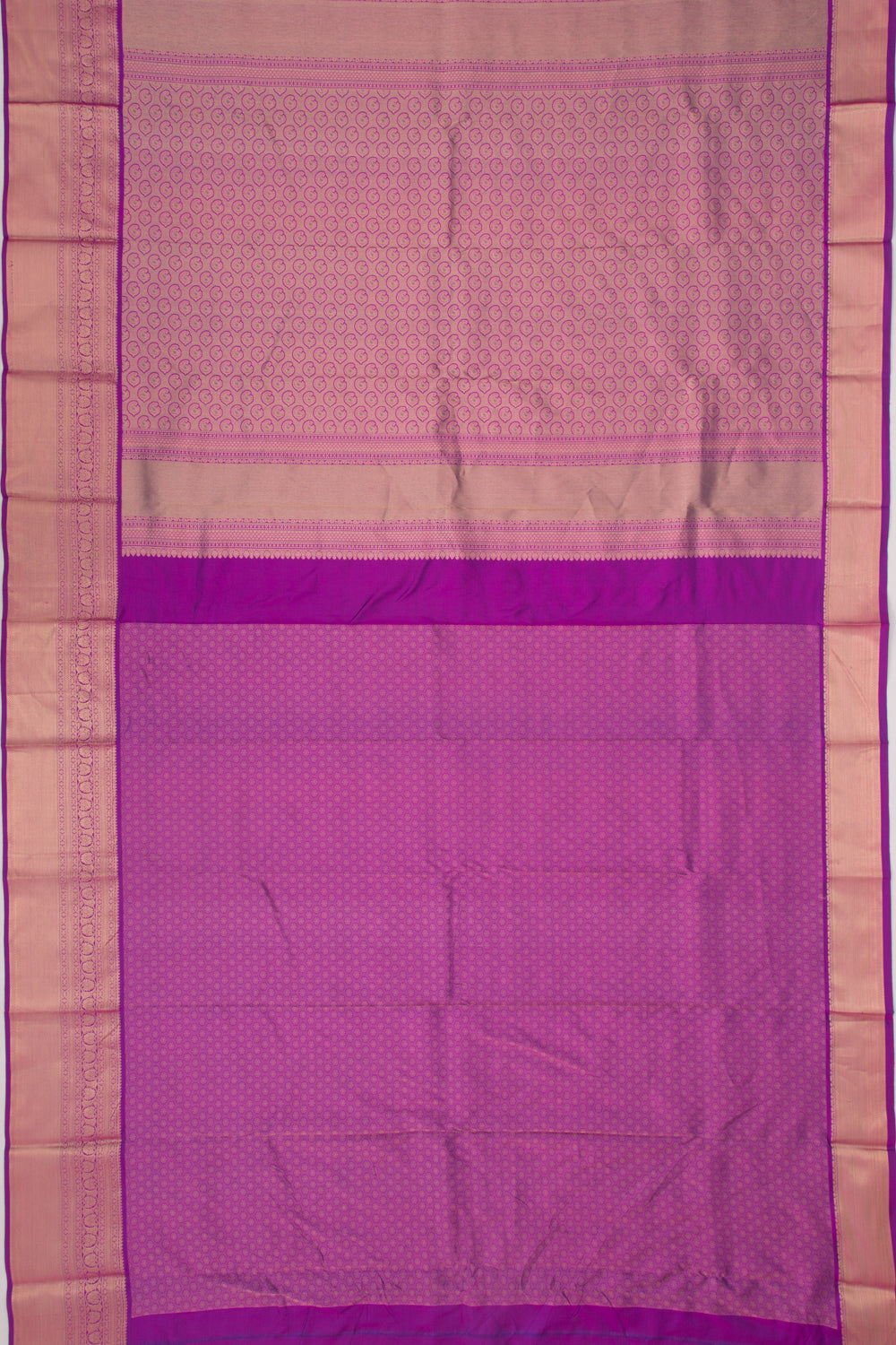 Taranga Kanchi Silk Checks And Butta Violet Saree