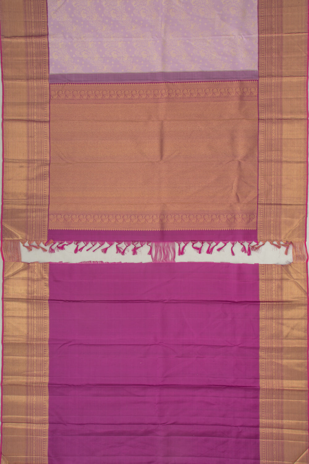 Kanchipuram Silk Jaal Lilac Saree