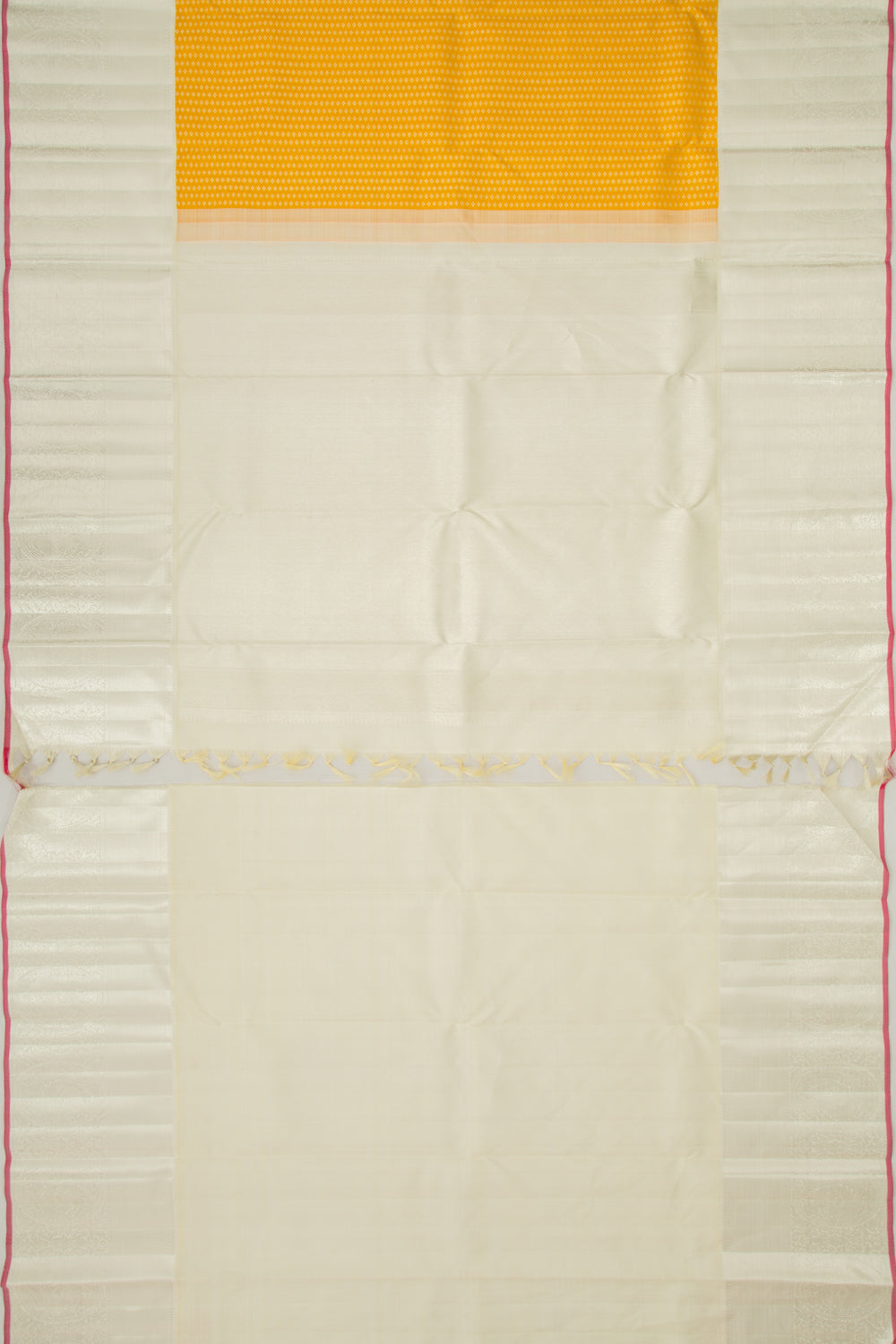 Kanchipuram Silk Brocade Yellow Saree