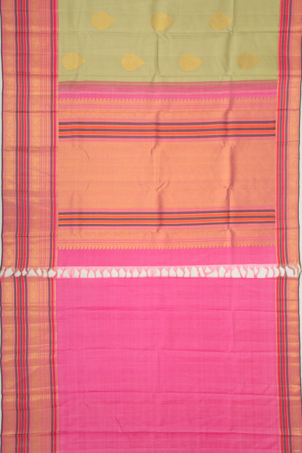 Kanchipuram Silk Butta Pista Green Saree