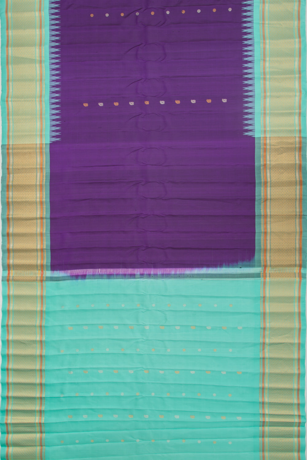 Gadwal Silk Butta Purple Saree