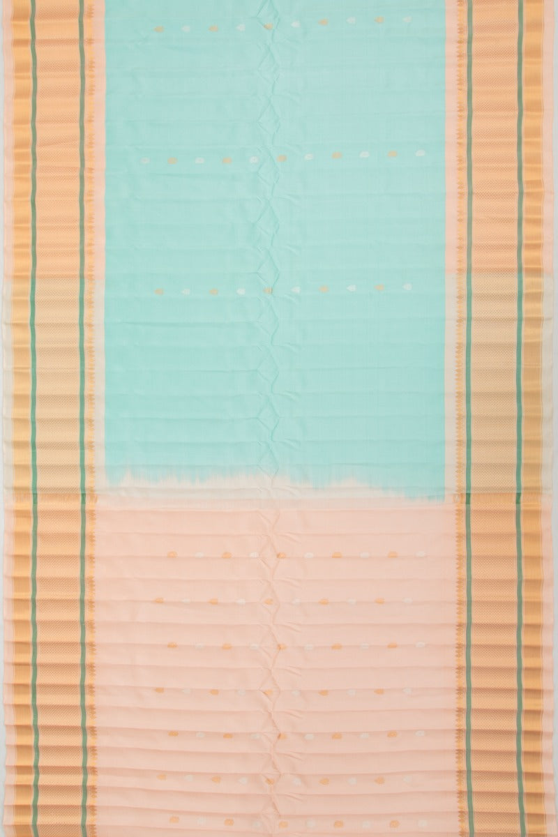 Gadwal Silk Butta Sky Blue Saree