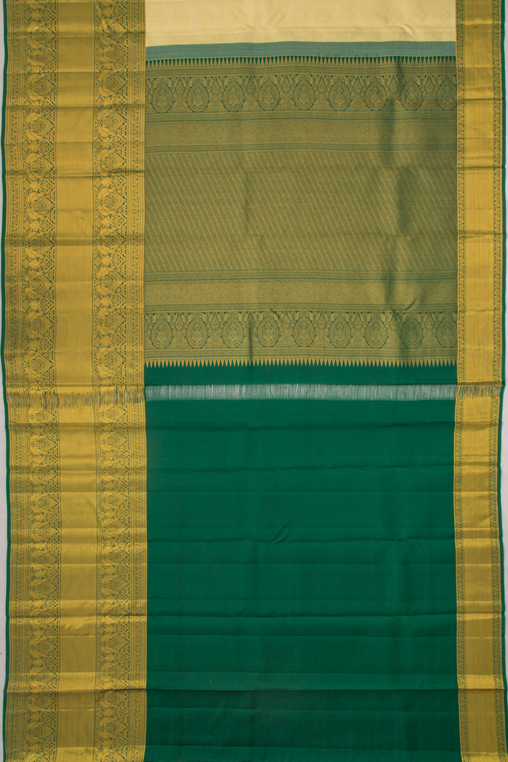 Taranga Kanchi Silk Brocade Cream Saree