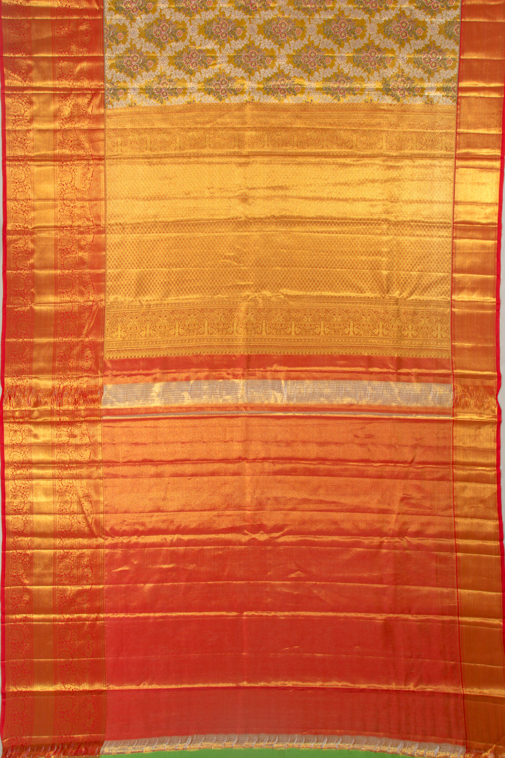 Kanchipuram Silk Tissue Brocade Gold Saree