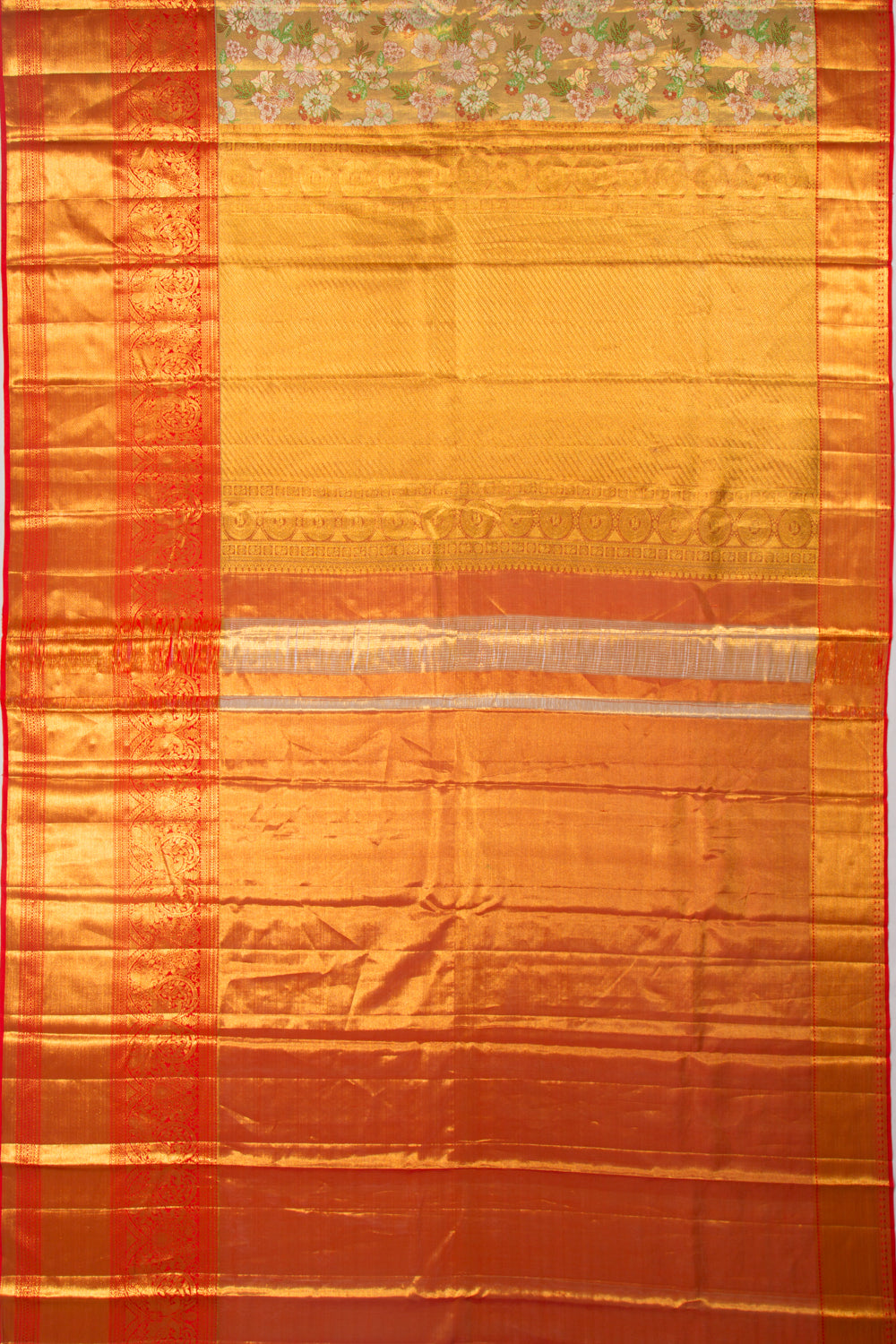 Kanchipuram Silk Brocade Gold Saree