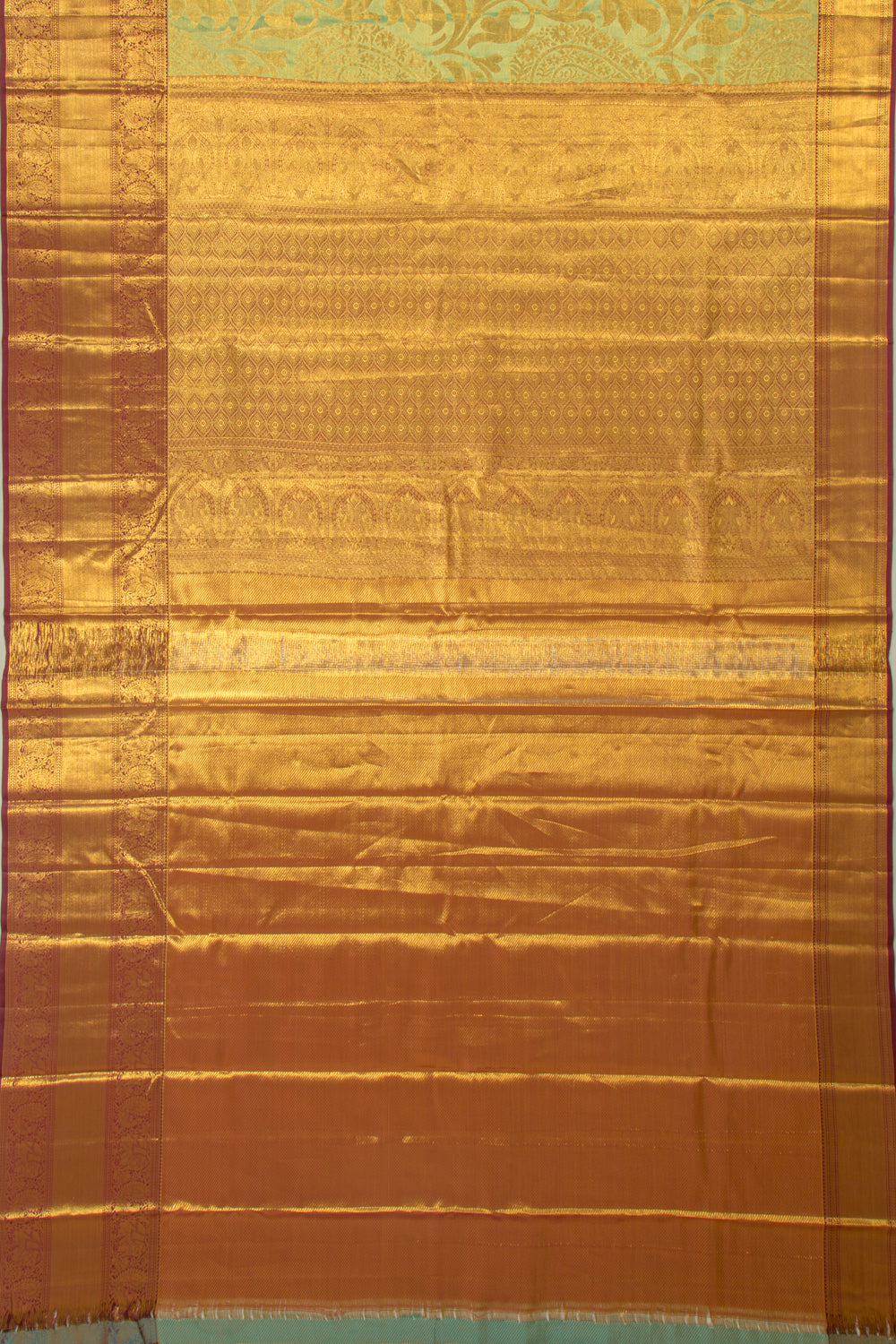 Taranga Kanchi Silk Tissue Jaal Green Saree