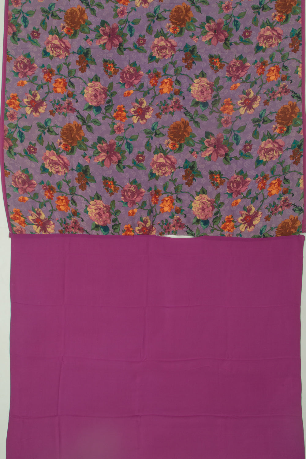 Crepe Floral Printed Lilac Saree