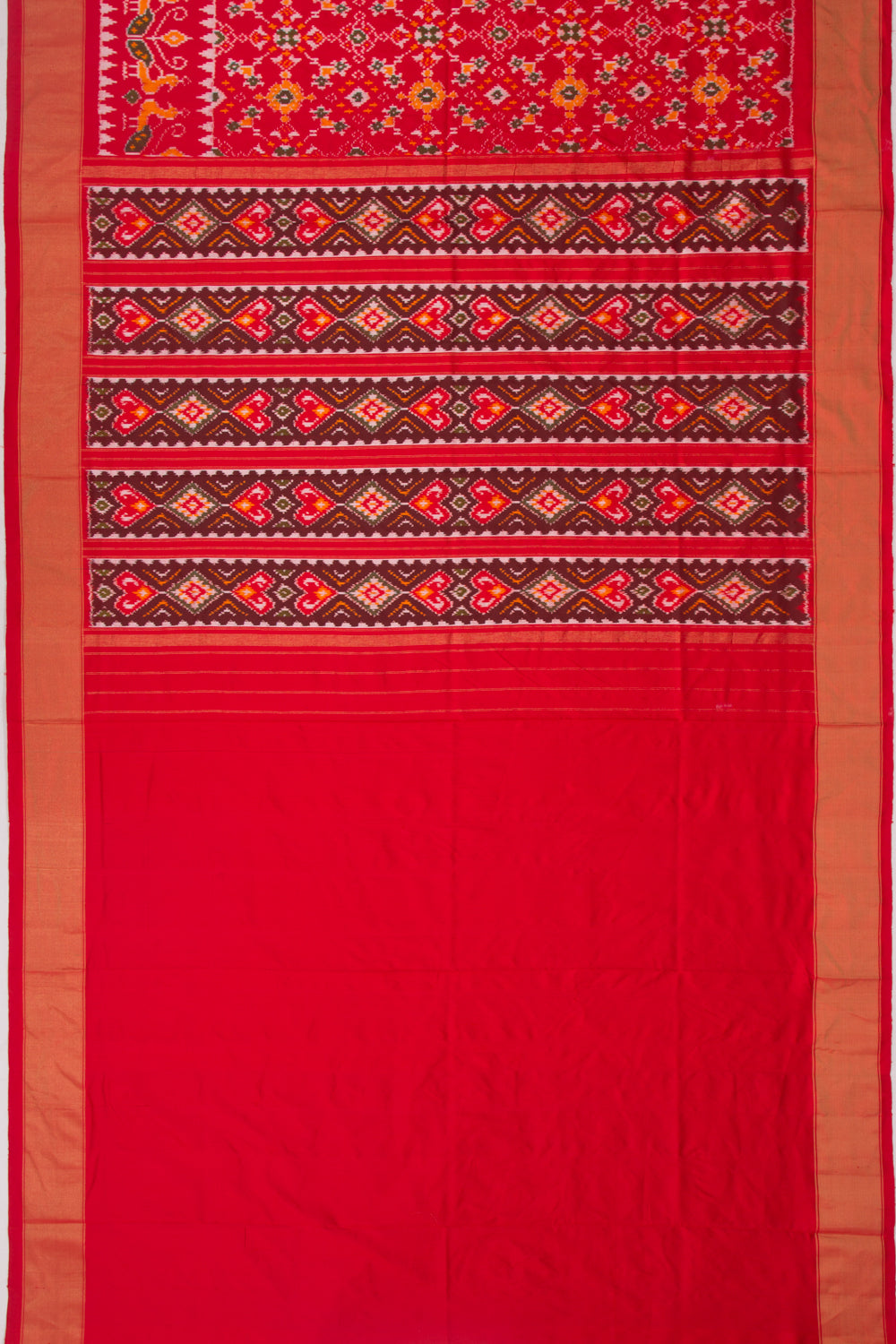Pochampally Silk Ikat Red Saree