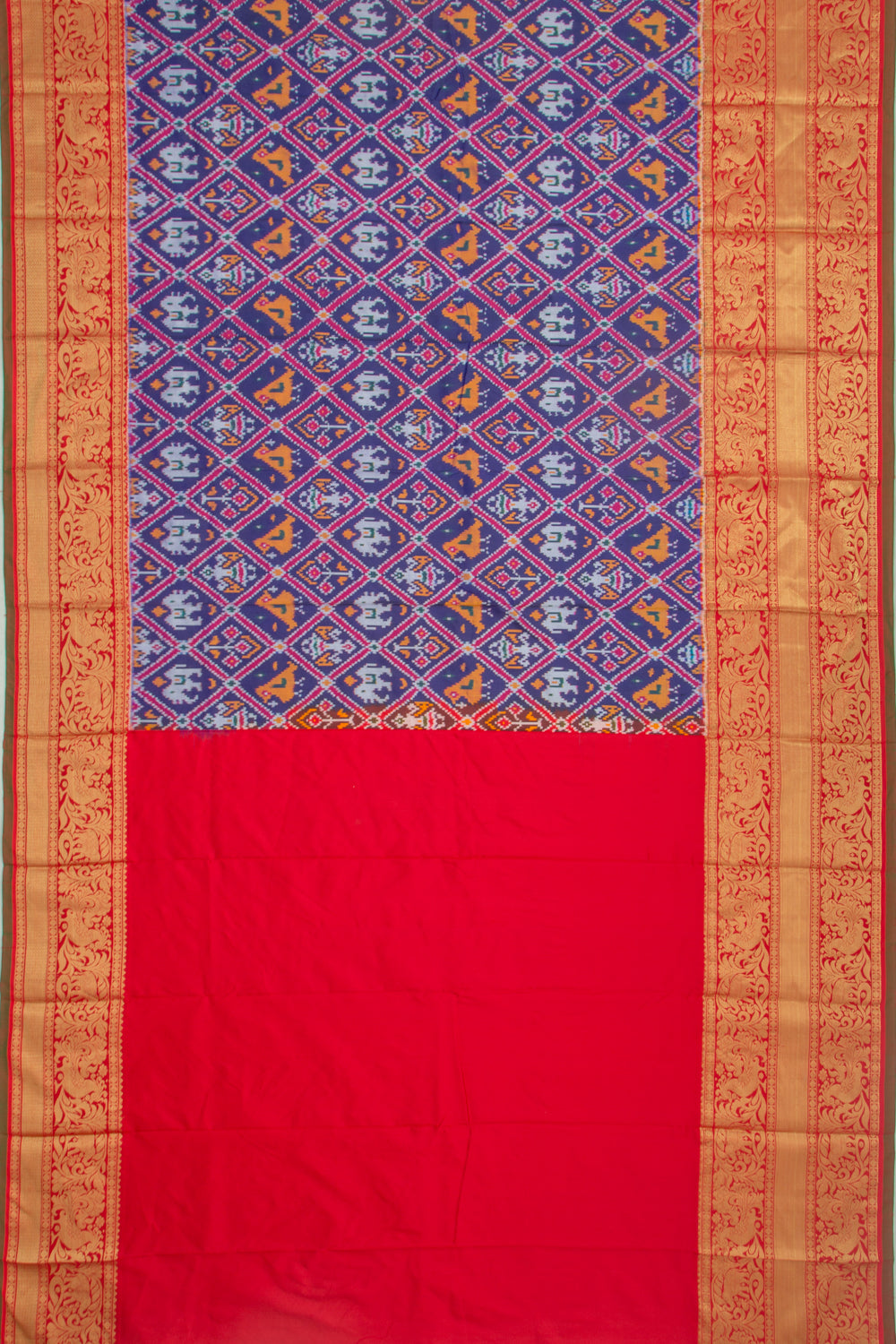 Kanchipuram Silk Ikat Blue Saree