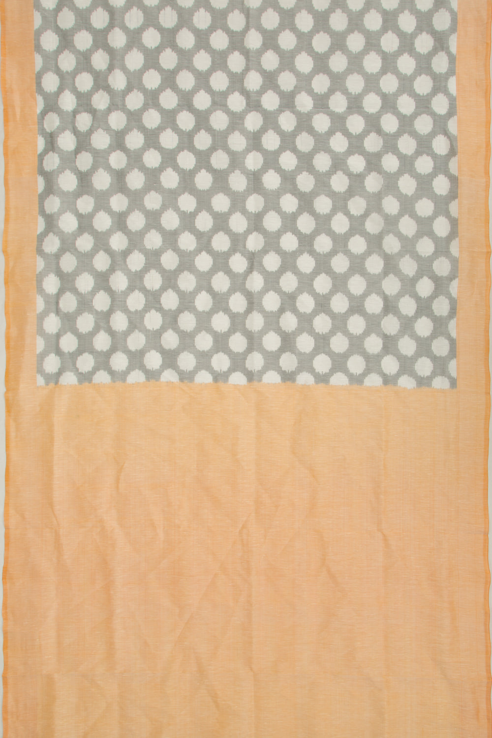 Pochampally Linen Ikat Black And White Saree