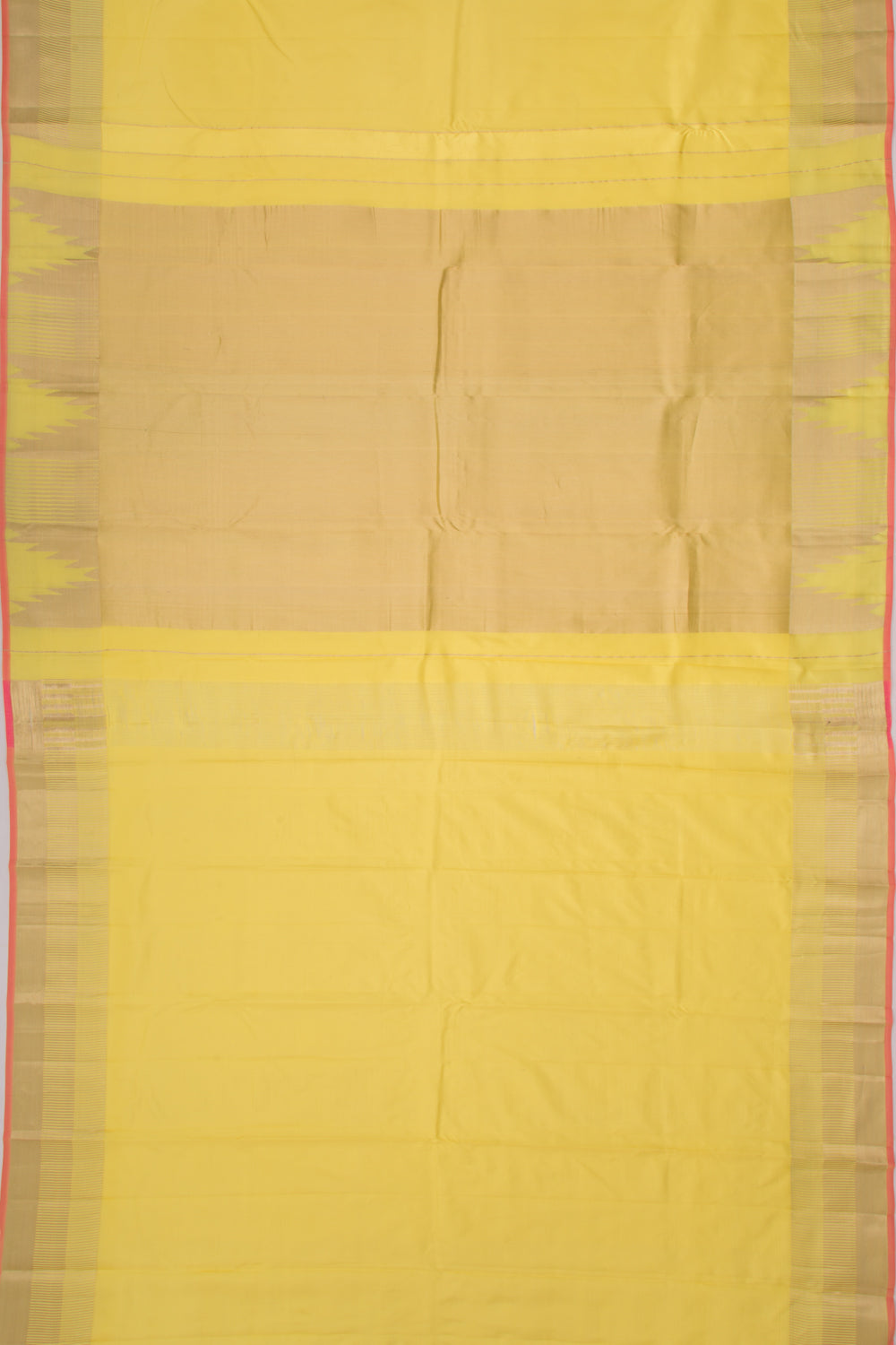 Soft Silk Plain Lemon Yellow Saree