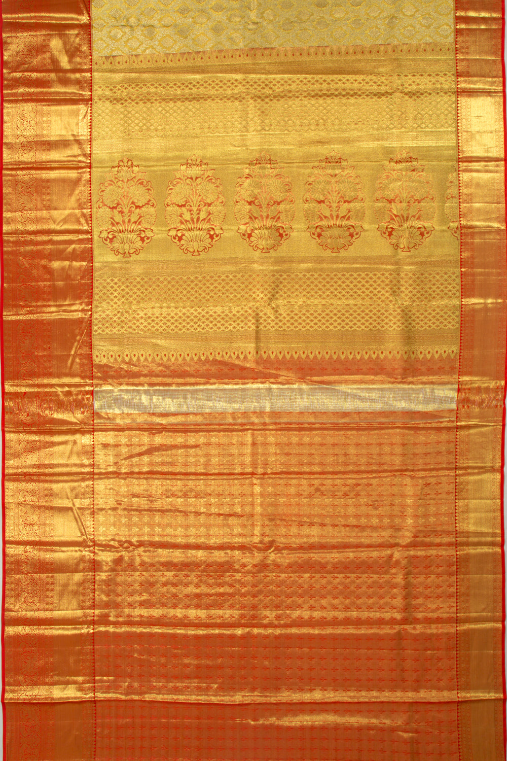 Taranga Kanchi Silk Tissue Brocade Gold Saree