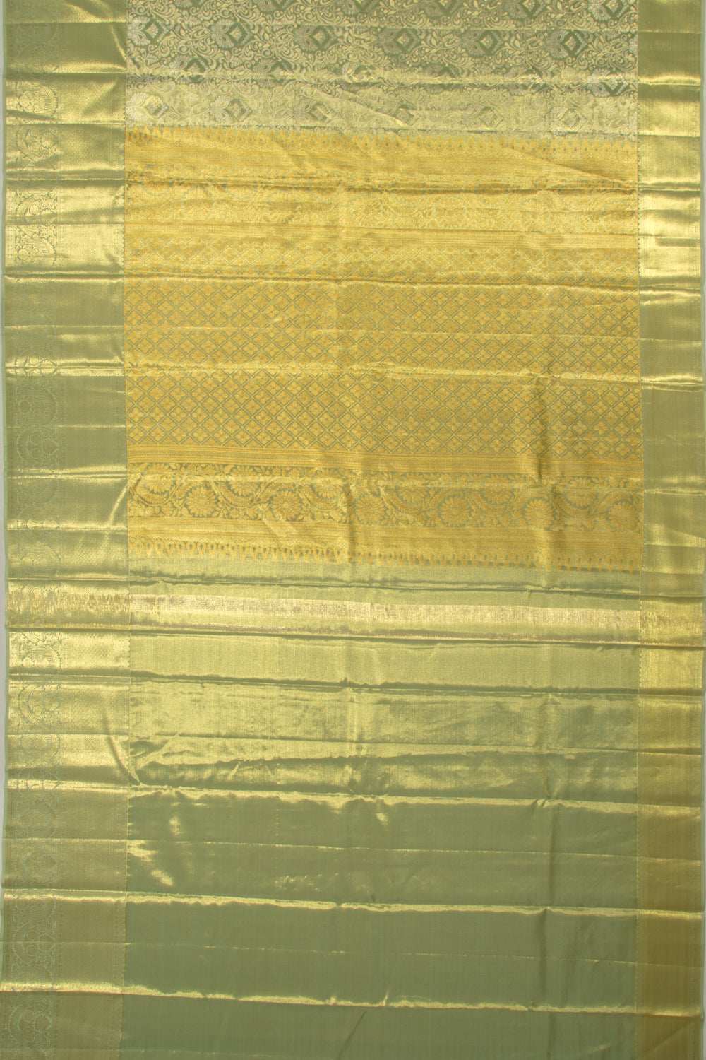 Taranga Kanchi Silk Tissue Jaal Pastel Green Saree