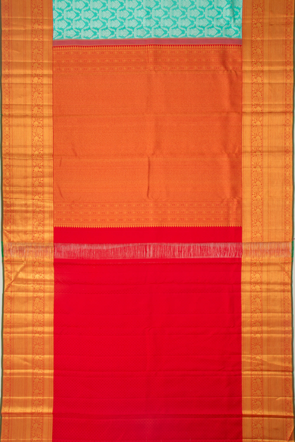 Kanchipuram Silk Brocade Sea Green Saree