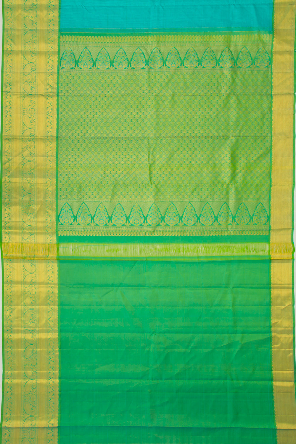 Kanchipuram Silk Checks Sky Blue Saree