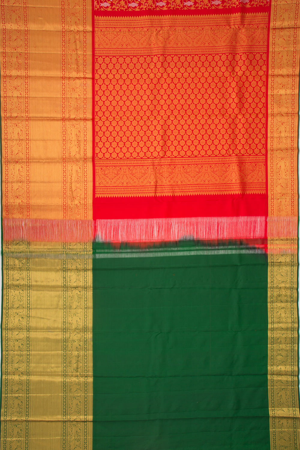 Kanchipuram Silk Brocade Red Saree