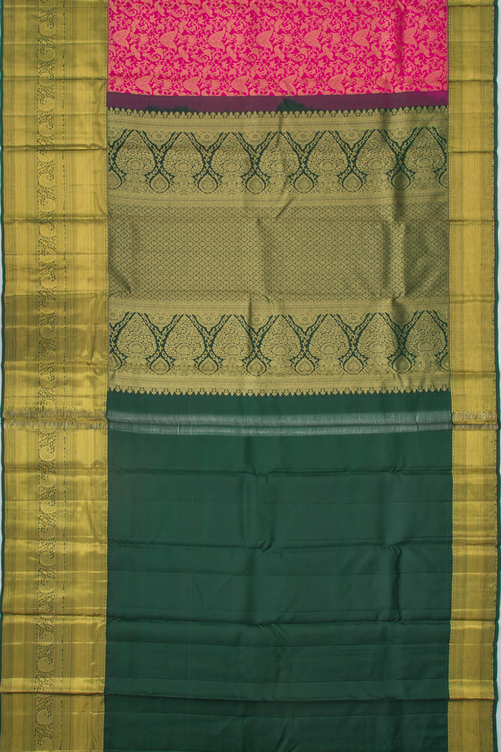 Taranga Kanchi Silk Jaal Rani Pink Saree