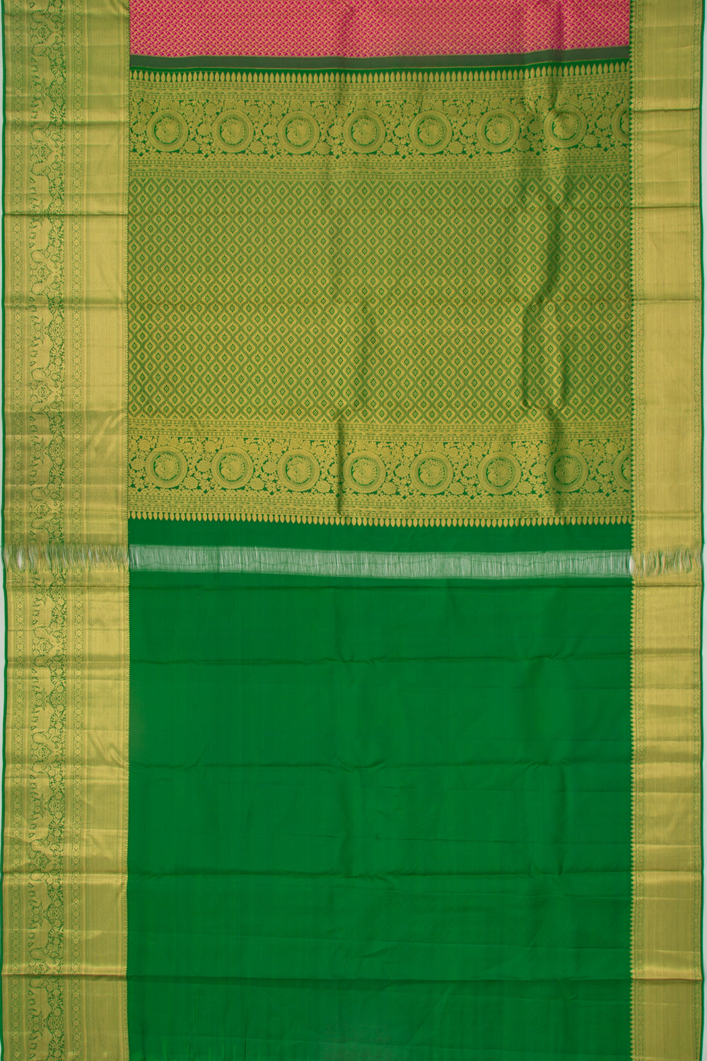 Taranga Kanchi Silk Brocade Dark Pink Saree