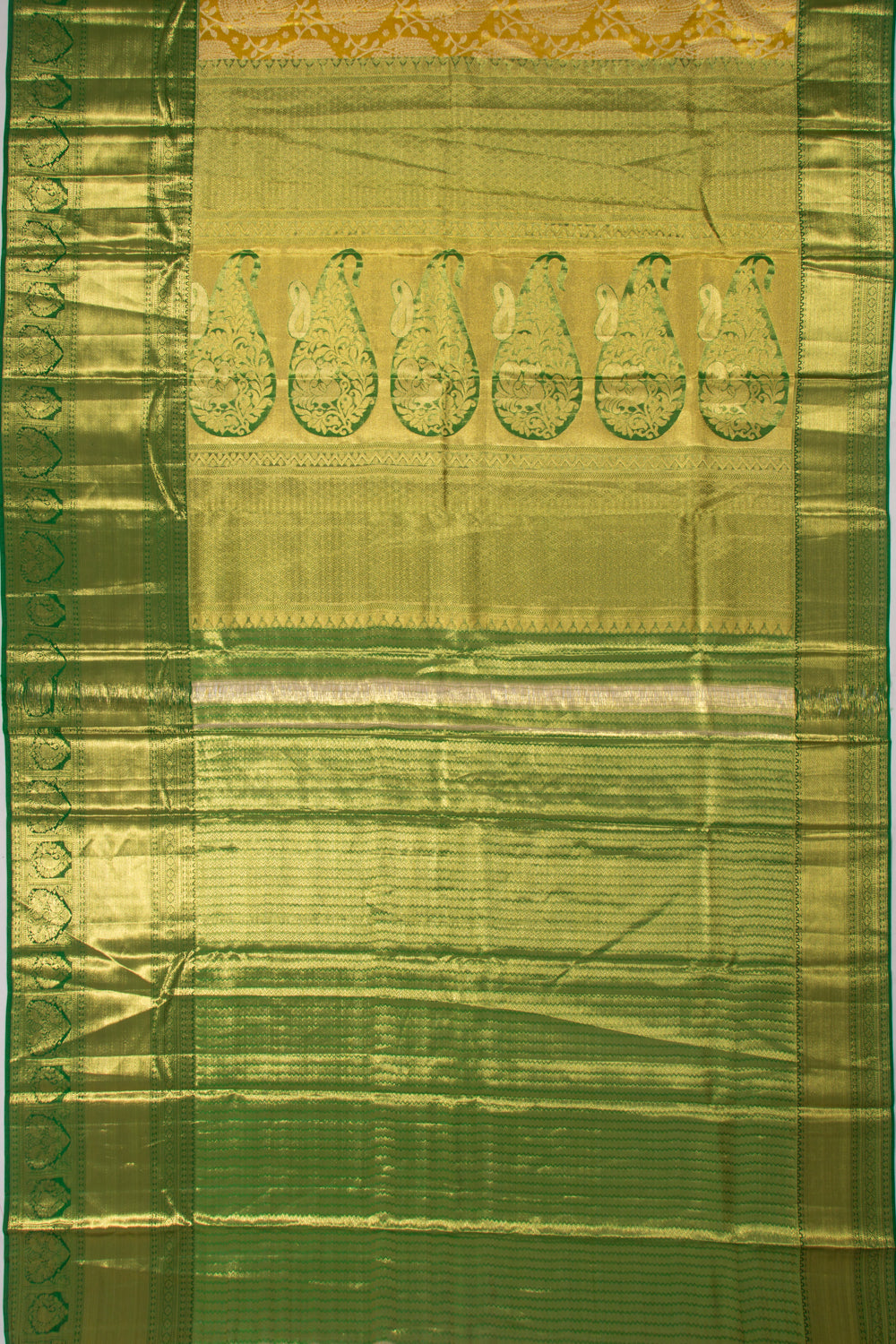 Taranga Kanchi Silk Tissue Jaal Yellow Saree