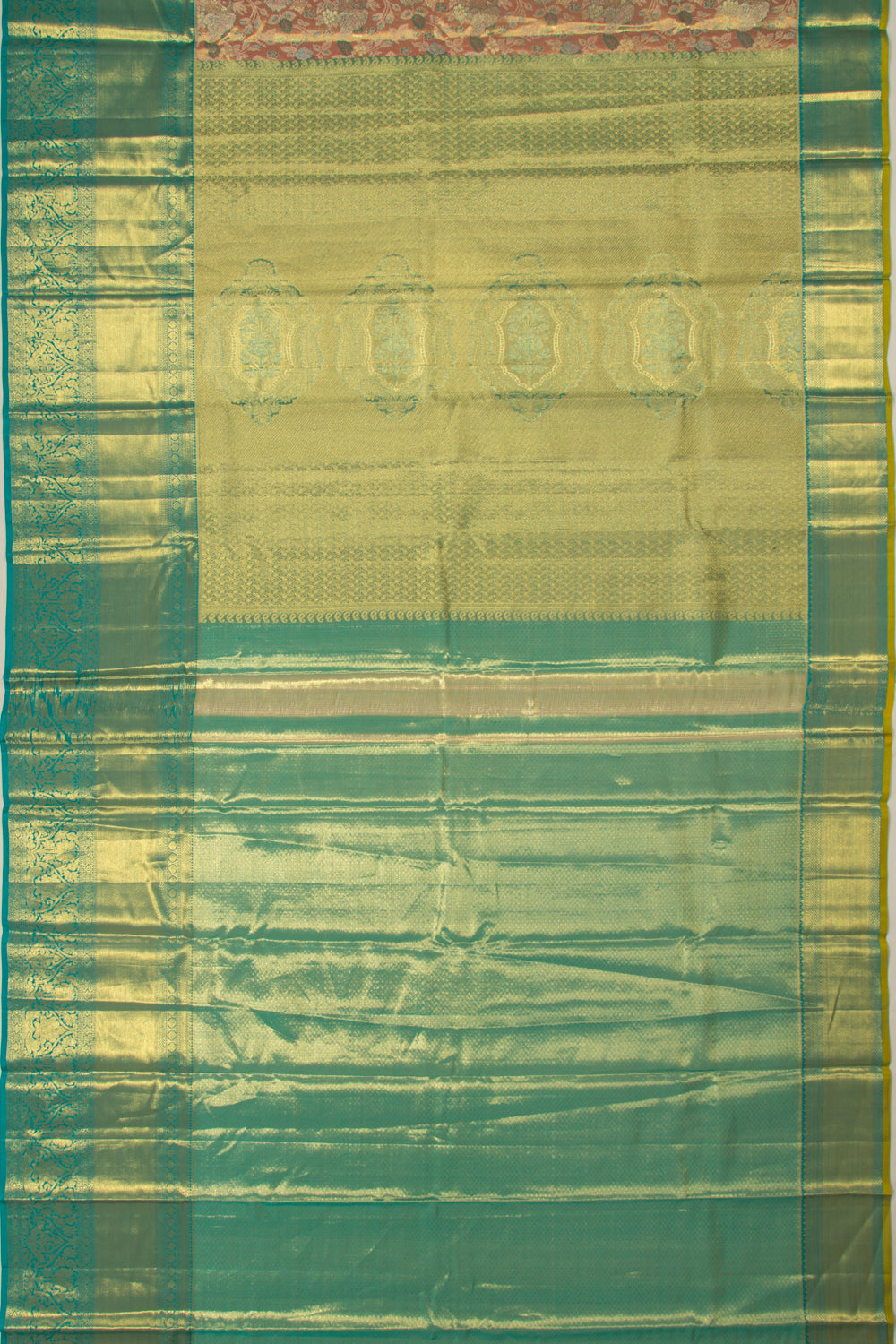 Taranga Kanchi Silk Tissue Brocade Orange Saree