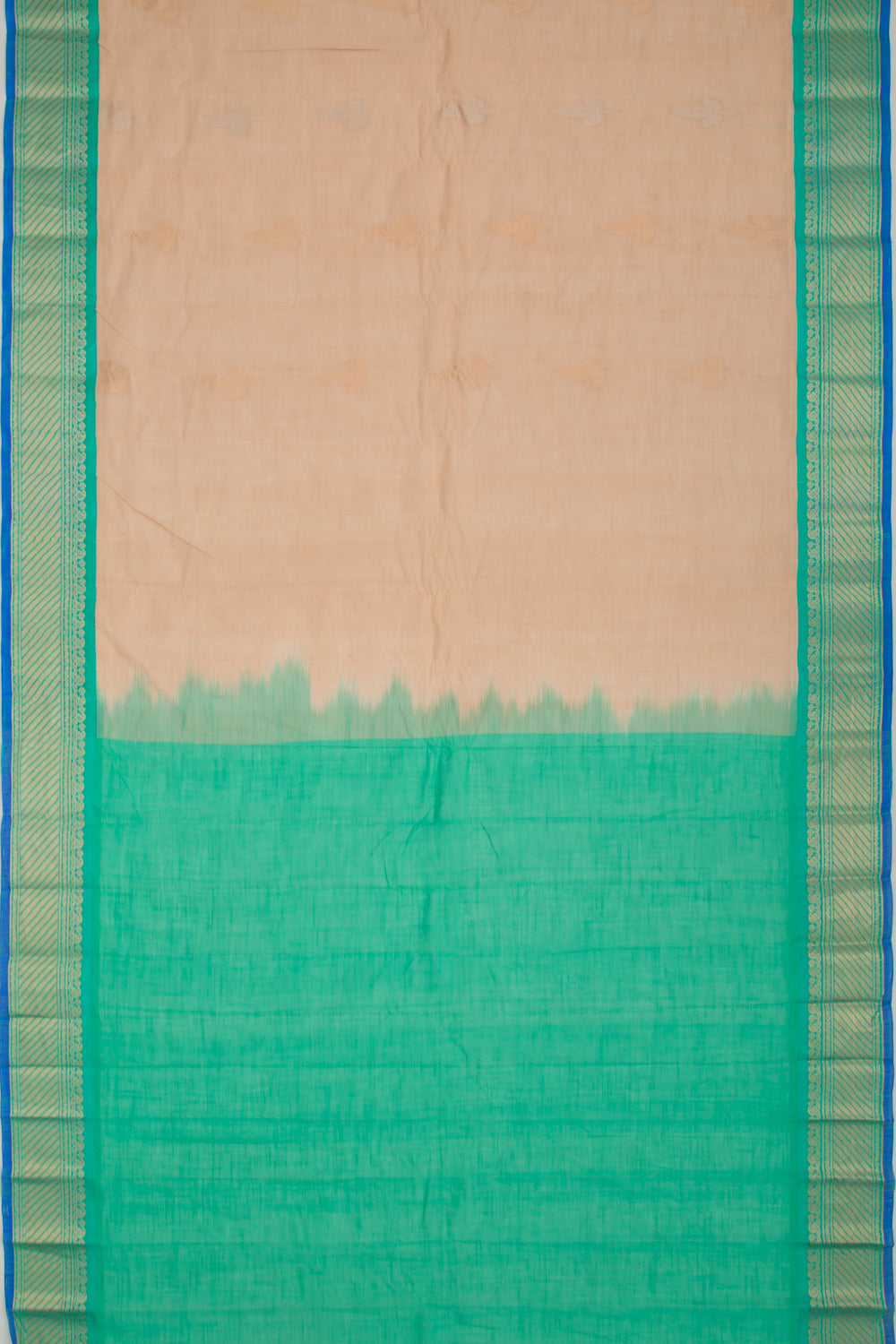 Gadwal Cotton Butta Cream Saree