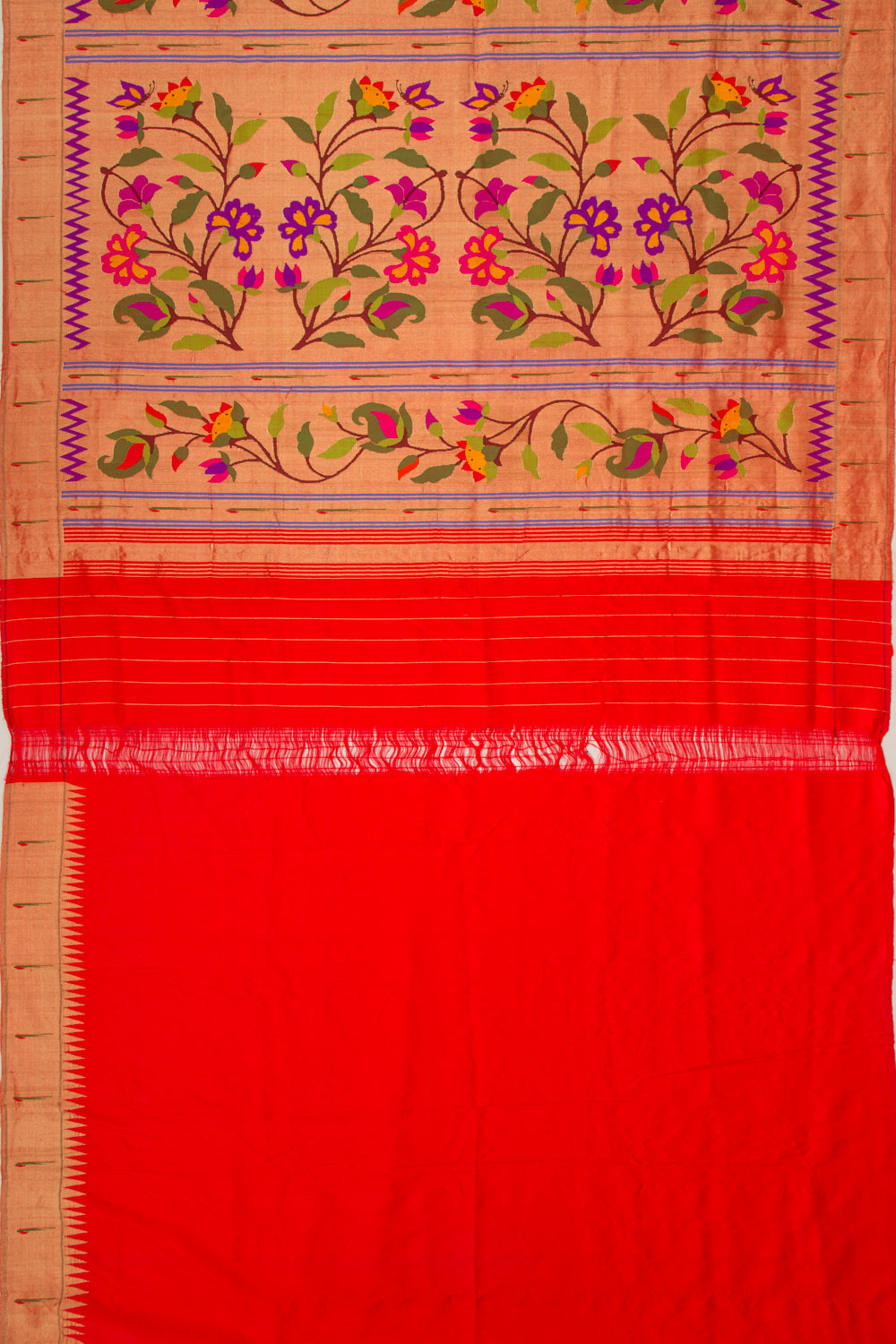 Paithani Silk Tissue All Over Gold Saree