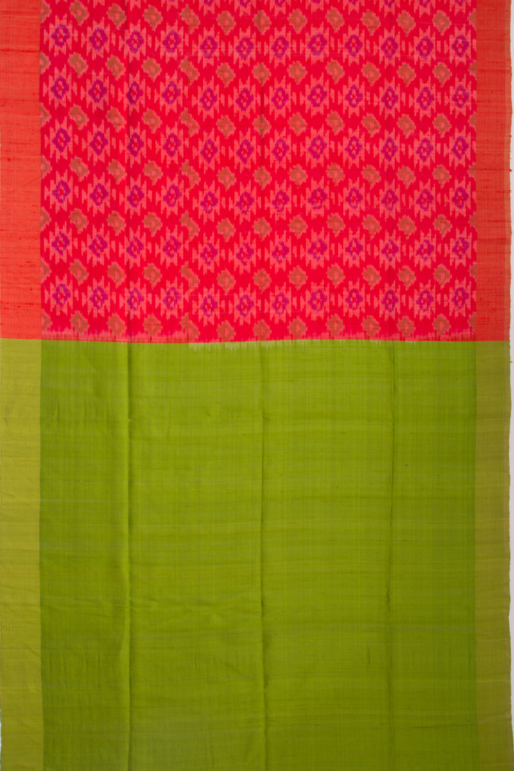 Tussar Ikat Red Saree