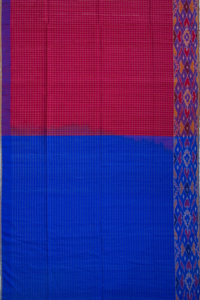Tussar Checks Purple Saree