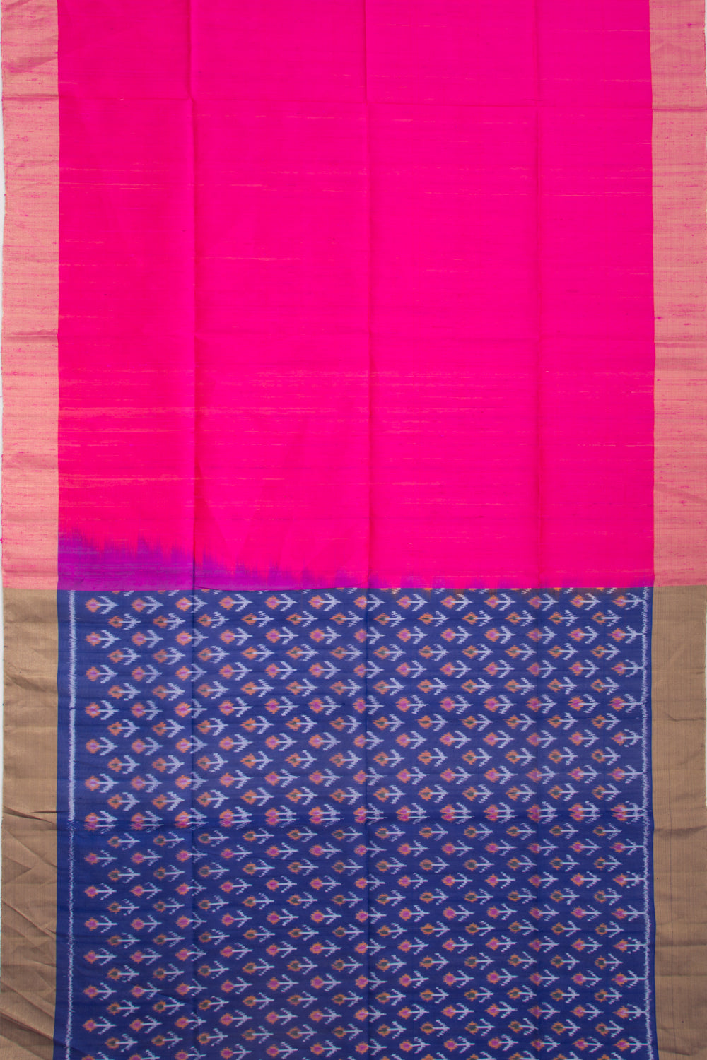 Tussar Plain Pink Saree