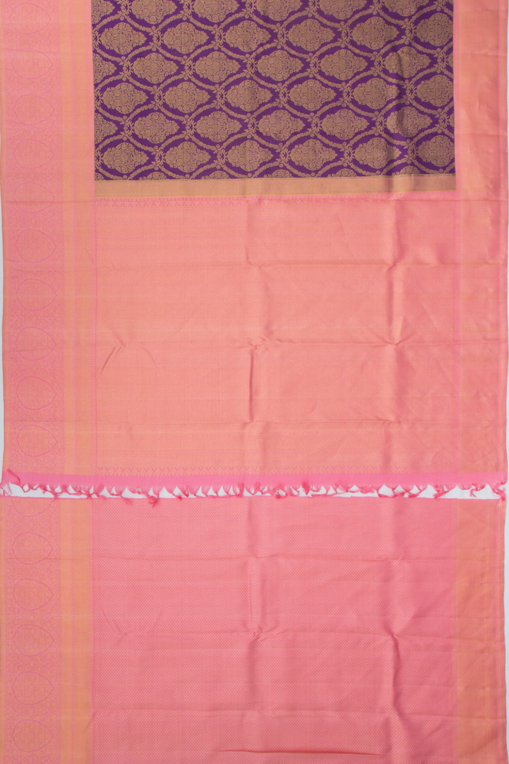 Kanchipuram Silk Jaal Purple Saree