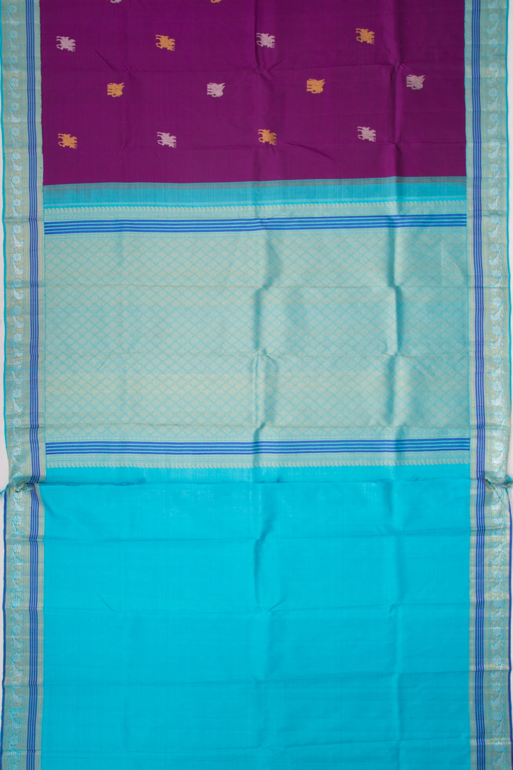 Kanchipuram Silk Butta Purple Saree