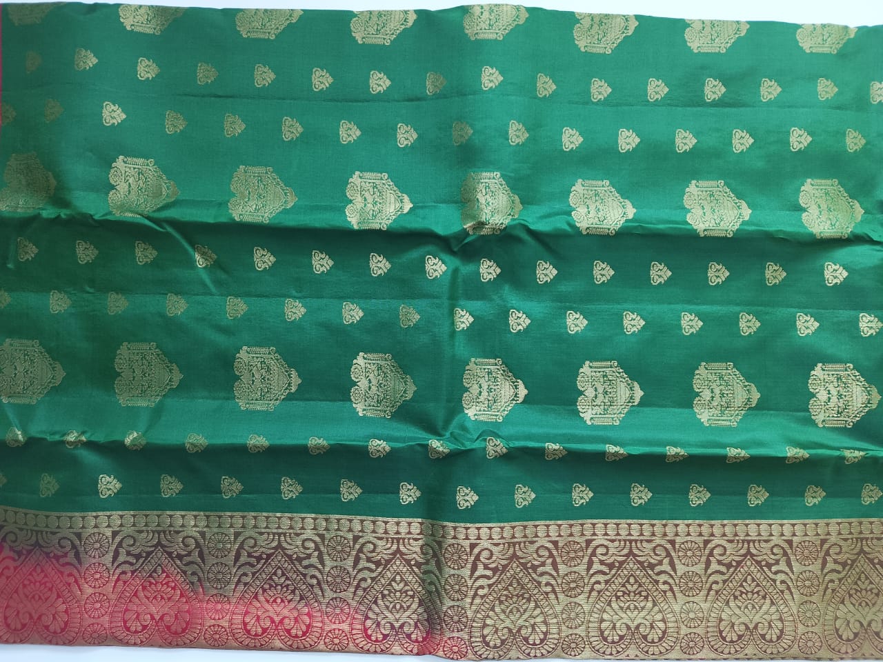 Taranga Kanchi Silk Butta Green Saree