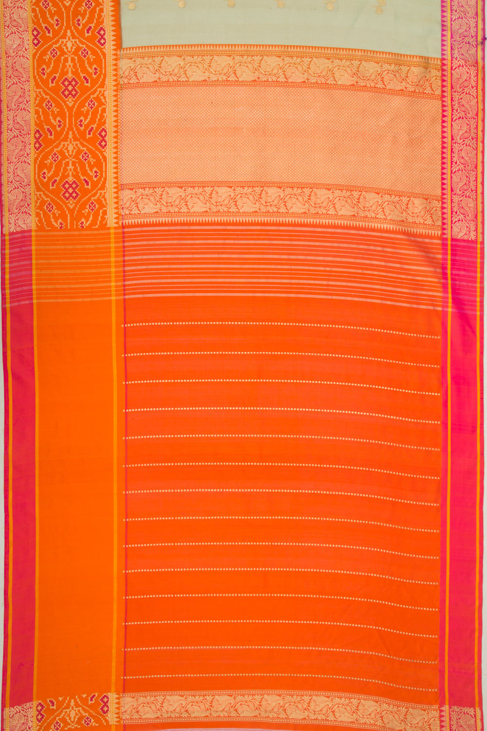 Banarasi Kora Organza Butta Green Saree