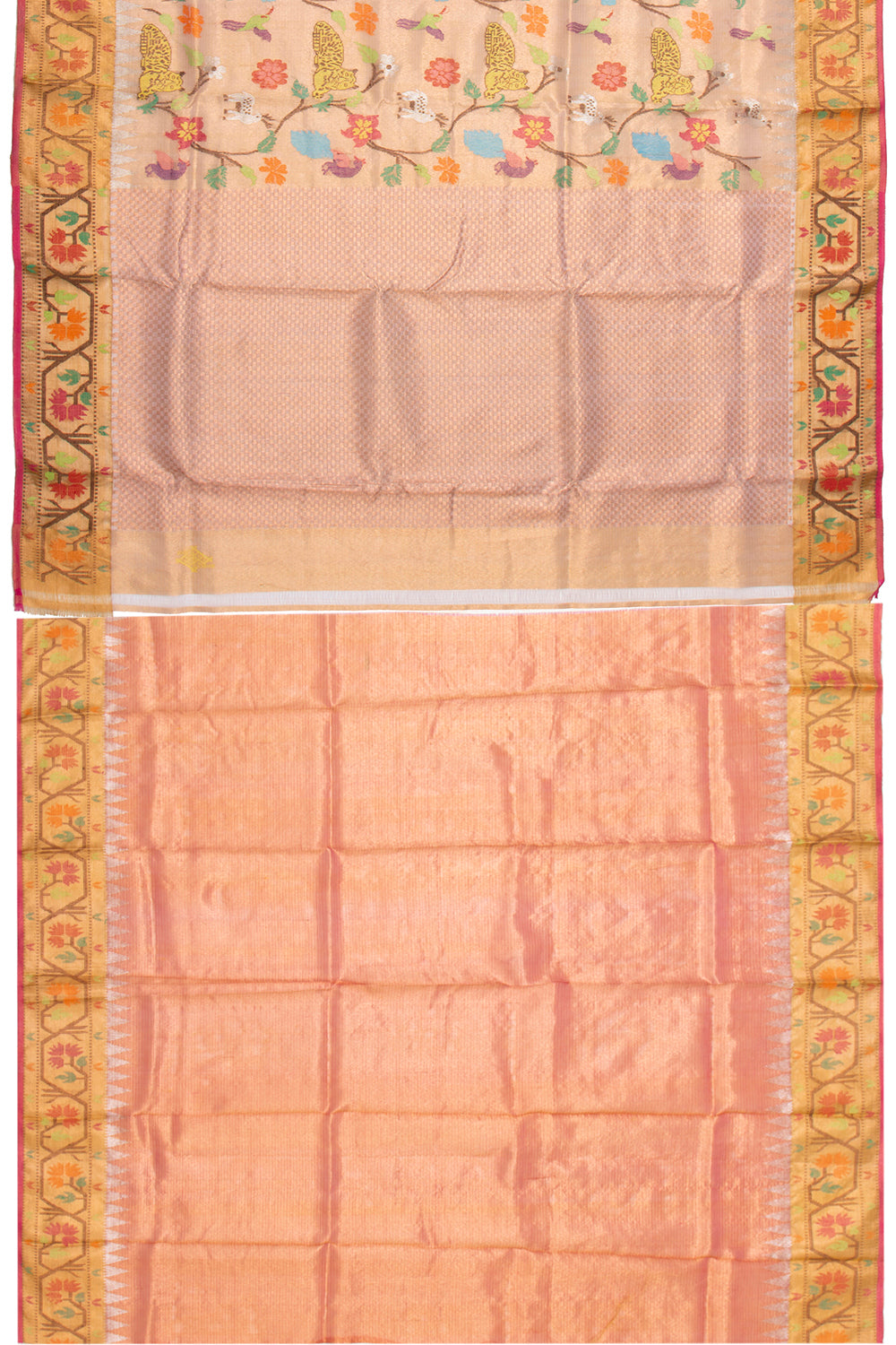 Kota Silk Tissue Jamdani Honey Gold Saree