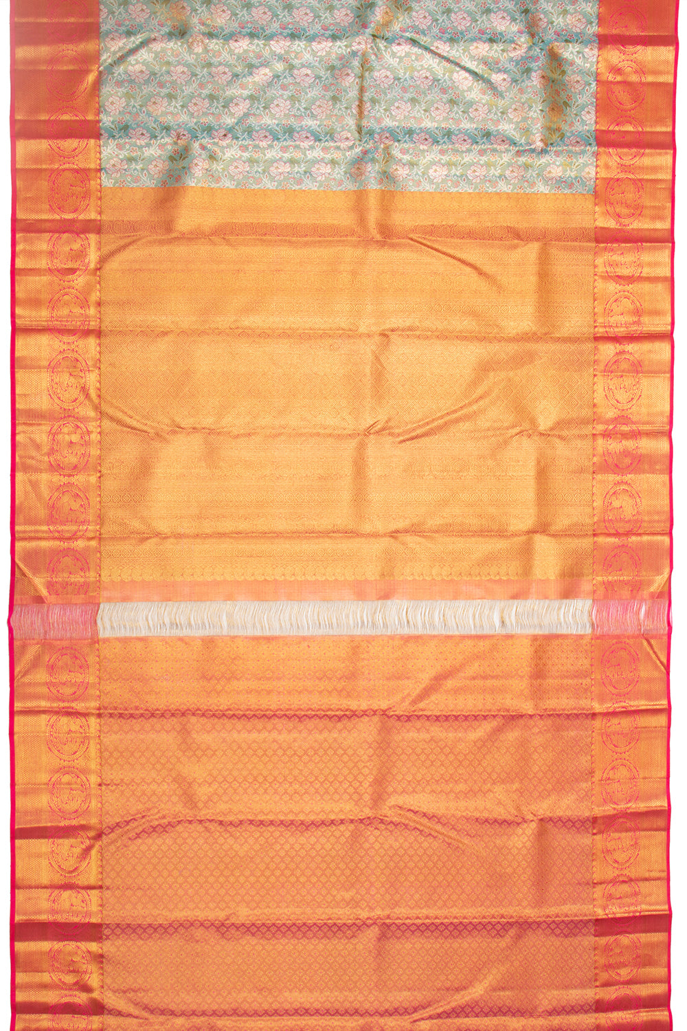 Kanchipuram Silk Tissue Brocade Blue Saree
