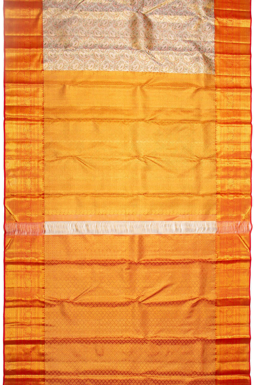 Kanchipuram Silk Tissue Brocade Gold Saree