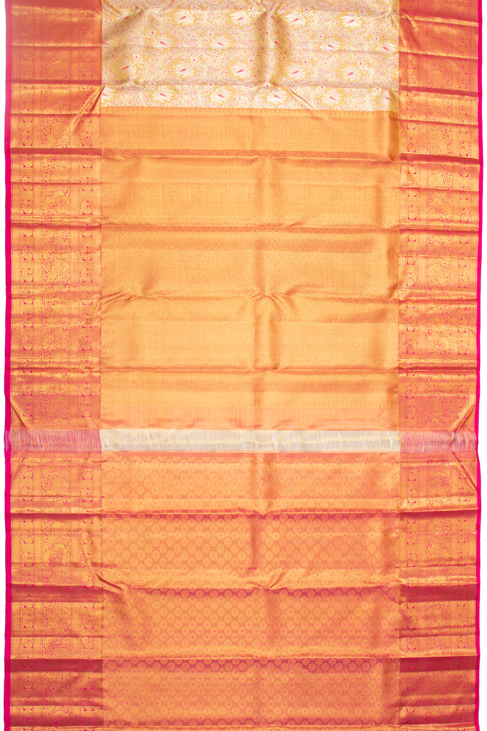 Kanchipuram Silk Tissue Brocade Gold Saree