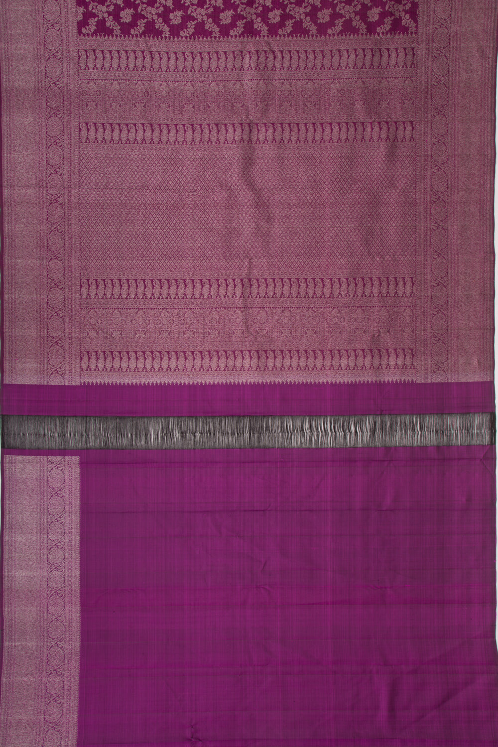 Kanchipuram Silk Jaal Purple Saree