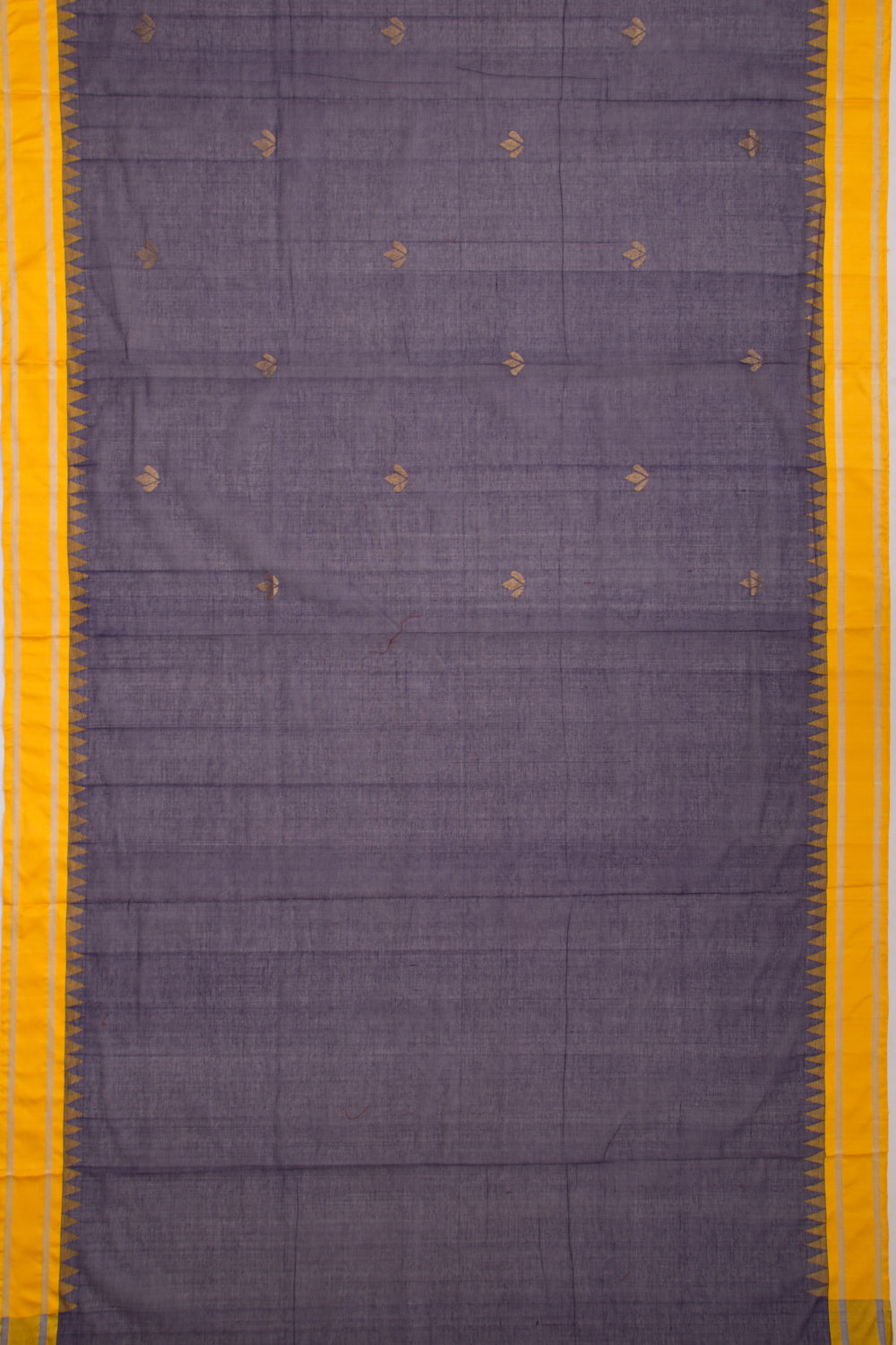 Ponduru Handspun Cotton Butta Blue Saree With Jamdani Pallu