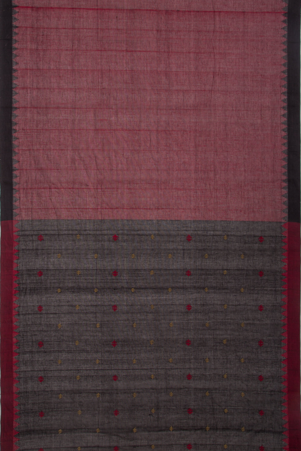 Ponduru Handspun Cotton Plain Maroon Saree