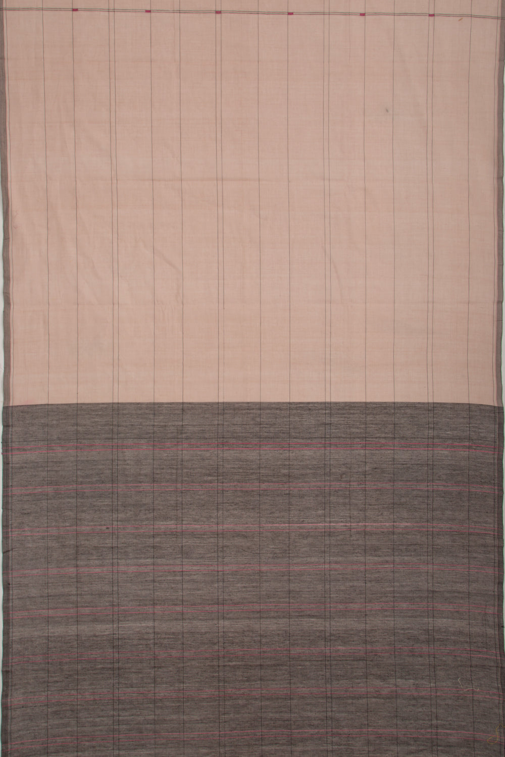 Ponduru Handspun Cotton Checks And Butta Cream Saree